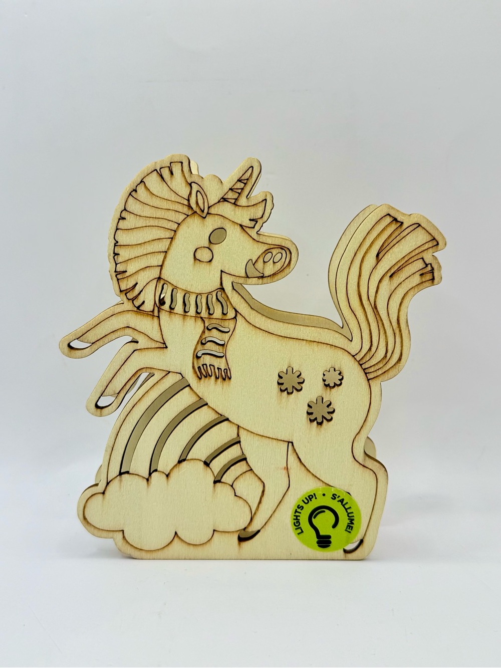 Make Market Halloween 6” Light-Up Wooden Unicorn DIY Décor